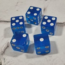 6-Sided Dice Blue Clear Translucent Lot Of 5 Replacement Game Parts Pieces  - £7.75 GBP