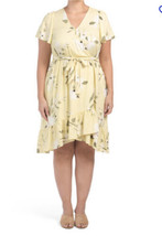 Rachel Roy womens Yellow Plus sz 4X Wrap Style Asymmetrical Hem Summer Dress - £27.91 GBP