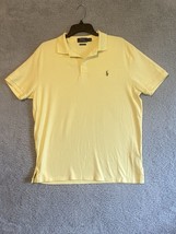 Polo Ralph Lauren Shirt SS Custom Slim Fit L Yellow W/ Tricolor Pony Log... - $21.78