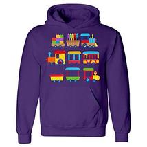 Kellyww Train Railroad Fun Colorful Design Choo Choo Graphic - Hoodie Pu... - £47.06 GBP