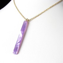 Bar Acetate Necklace, Purple Acrylic bar necklace, resin bar necklace, long casu - £11.99 GBP