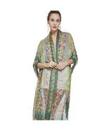 Anyyou 100% Mulberry Silk Green Long Scarf Luxury Brand Women Beach Shaw... - €76,26 EUR
