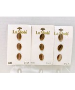 La Mode Vintage 1980s Tan Pearl 3 mm 9/16” Dressy Buttons 3 Sets - £9.55 GBP