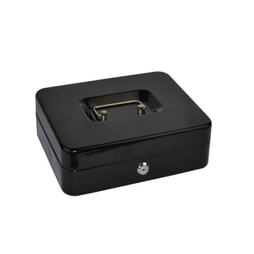 Italplast Metal Cash Box (Black) - 8&quot; - $50.04