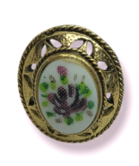 Vtg Uncas Ring Floral Cameo Adjustable Victorian revival Cottagecore coq... - $19.76