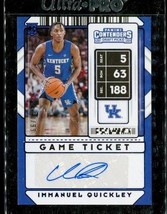 Immanuel Quickley 2020 Contenders Draft Picks Conference Ticket Auto /99 RC #85 - £11.69 GBP