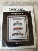 Rare Vintage Cross Stitch &amp; Country Crafts Antique Autos Kit 049742 c1995 - $39.78