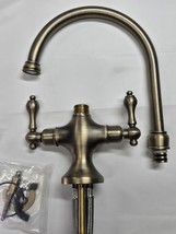 Signature Hardware 482588 Isabel 2-Handle Single Hole Bar Faucet - Aged Brass - $230.90