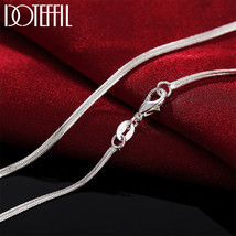 DOTEFFIL 925 Sterling Silver 16/18/20/22/24/26/28/30 Inch 2mm Flat Snake Chain N - £11.55 GBP