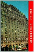 Hotel Paramount New York City NY NYC UNP Unused Chrome Postcard F13 - £2.34 GBP