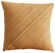 Contemporary Tan, Beige 16&quot;x16&quot; Faux Suede Fabric Pillows Covers for Couch - £23.06 GBP+