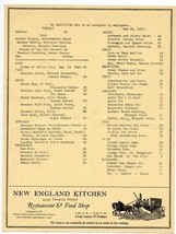 1927 New England Kitchen Menu Boston Massachusetts 1st School Lunch Program  - £213.89 GBP
