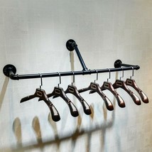 FURVOKIA Industrial Vintage Pipe Wall Mounted Shelves 39&quot; L Black - £37.98 GBP