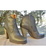 FRYE Leather Ankle Boots --Western Dark Smoke Gray side zips Women&#39;s 10M... - €65,08 EUR