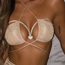 Heart Shaped Underwear Women Sexy Shorts Rhinestone Body Bras African Accessorie - £12.86 GBP