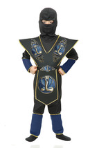 Deluxe Cobra Shield Blue Ninja Warrior Boys Halloween Costume Size Small - £22.92 GBP