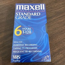 Single Maxell VHS T-120 6 Hour Standard Grade VCR Blank Video Tapes New ... - £6.08 GBP