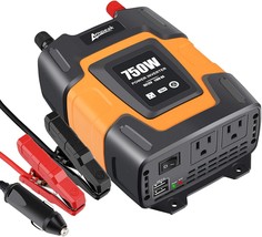 Ampeak 750W Power Inverter 4.8A Dual USB Ports 2 AC Outlets Car Inverter... - $52.99