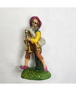 Vintage Chalkware Bagpiper Manger Nativity Figurine Italy Christmas - £11.89 GBP