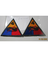 MILITARY ARMY PATCH  4TH ARMORED DIV 4  PCS WWII ERA NOS VINTAGE - $50.00