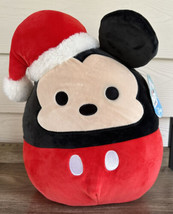 Medium 14” Squishmallow Christmas Holiday Santa Hat Mickey Mouse Plush Rare NWT - £29.89 GBP