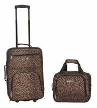 2-Piece Luggage Set Suitcase Carry-On Tote Bag Wheels Expandable Fabric Traveler - £44.75 GBP