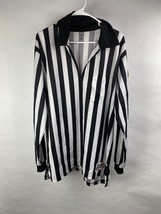 Honig&#39;s Whistle Stop XL Referee White Black Striped Longsleeve Shirt USA... - $21.95