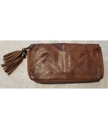 Lucky Brand Leather Wallet Women’s Brown Double Zip Around Multiple Comp... - $29.69