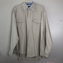 Tommy Hilfiger Beige midweight Men&#39;s Button Down Shirt Size XL Extra Large - $21.04