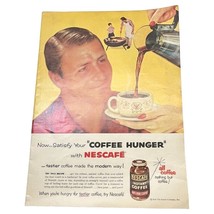 Nestle Nescafe Instant Coffee Color Vtg Print Ad 50s Coffee Lover Gift BBQ Dream - $17.47