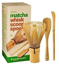 BambooWorx Matcha Whisk Set - Matcha Whisk Chasen Traditional Scoop Chashaku ... - £22.40 GBP