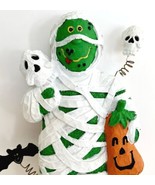 Halloween Mummy Figurine Decoration Free Standing With Skull Bat Pumpkin... - $40.73 CAD