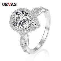 Luxury 100% 925 Sterling Silver 6 CT Pear Created Moissanite Gemstone Wedding En - £38.90 GBP