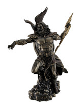 Zeus Greek God of Thunder with Aetos Dios Wielding Lightning Bolt Statue - £192.00 GBP