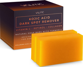 Kojic Acid Dark Spot Remover Soap Bars with Vitamin C, Retinol, Collagen, Turmer - £12.97 GBP