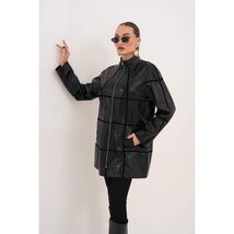 Vinci The Prado Reversible Black Leather Women Leather Jacket image 3