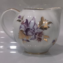 Vintage Imperial Porcelain Lomonosov LFZ Creamer 24k Gold Flowers Handpa... - £21.94 GBP