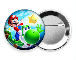 Super Mario Brothers Riding Yoshi In Space Galaxy Pin Pinback Button Gift Idea - £9.70 GBP+