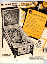 Satellite Pinball Flyer Original Vintage Woodrail Game Space Age Planets 1958 - £57.42 GBP