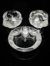 Lalique Crystal "Tete De Lion" Ashtray Trio image 2