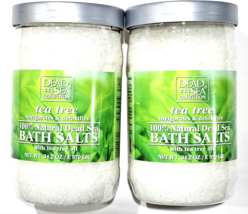 2 Pack Dead Sea Collection Tea Tree Oil Invigorates Detoxifies Bath Salts 34 Oz - £26.06 GBP