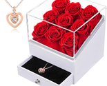 Gifts for Wife from Husband, Preserved Roses with I Love You Heart Neckl... - £28.73 GBP