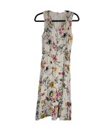 Old Navy Midi Dress S Womens V Neck Knee Length Pullover White Floral Print - £14.02 GBP
