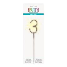 Unique Industries Number 3 Sparkler Flame Cake Candle 7" Gold Wax - $33.38 MXN Unique Industries Number 3 Sparkler Flame Cake Candle 7" Gold Wax - $33.38 MXN