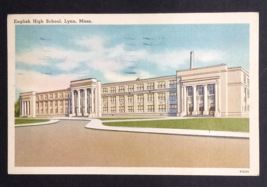 English High School Lynn MA Linen Tichnor Postcard c1950s - £5.57 GBP