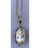 Religious Egg Pendant w/clear Crystal Cross, White main with decor and more - $816.05 MXN