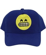 Emoji Embroidered Baseball Cap Hat BLUE - $8.02 CAD