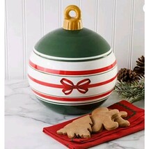 Martha Stewart Festive Bow Figural Ceramic Ornament Cookie Jar 9 in x 10... - $59.99
