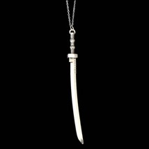 Katana Sword Necklace 4&quot; Samurai Noverty Pendant 28&quot; Chain Ninja Martial Arts - £6.35 GBP