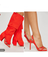 NWOT Fashion Nova Hoedown Made For Me Heeled Sandals Orange $45 6.5 - €22,24 EUR